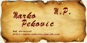 Marko Peković vizit kartica